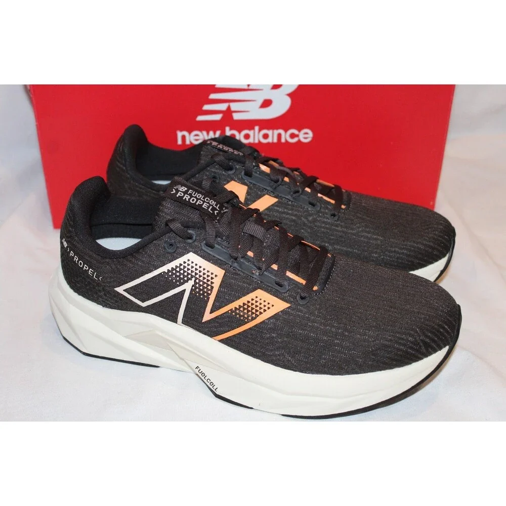 NEW BALANCE WOMEN'S FUEL‎ CELL PROPEL V5 BLACK ORANGE WHITE SNEAKERS NIB 9.5